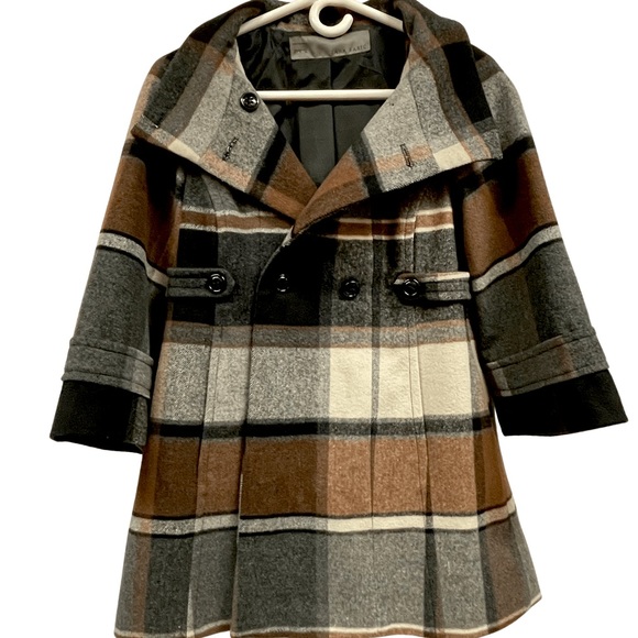 Plaid Hooded Double Breasted Coat - Picture 1 of 7